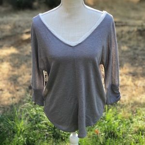 Gray 3/4 Sleeve Blouse, Medium
